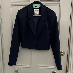 Abercrombie cropped navy blazer size xs